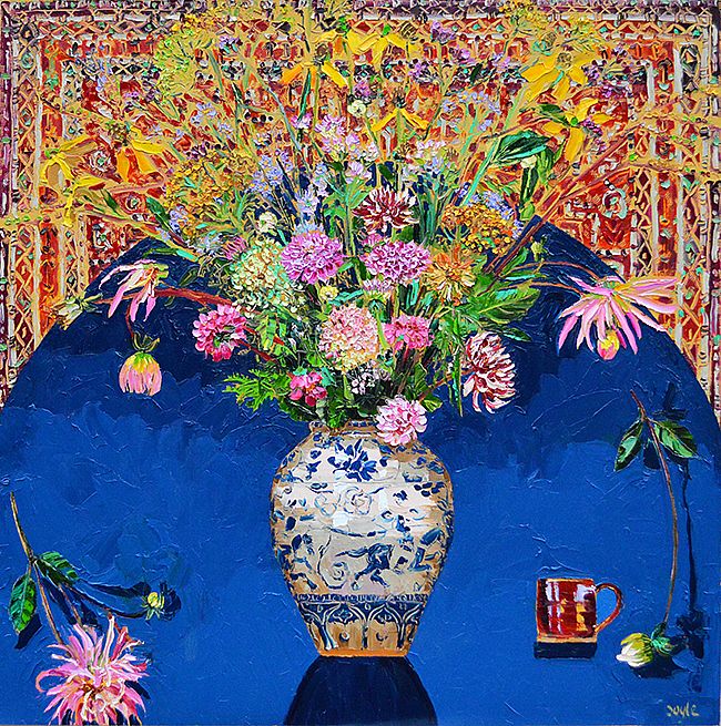 Prussian Blue Flower Arrangement by Lucy Doyle